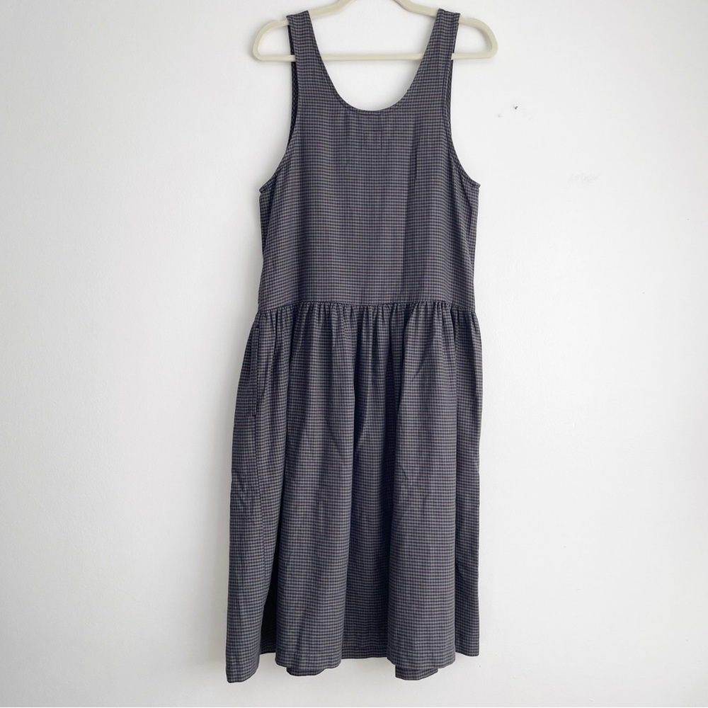 Vintage Gap houndstooth prarie dress preppy academia button front midi western - Picture 2 of 11